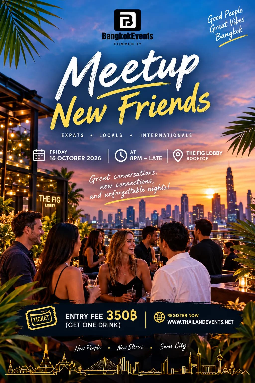 Meetup new friend at new rooftop