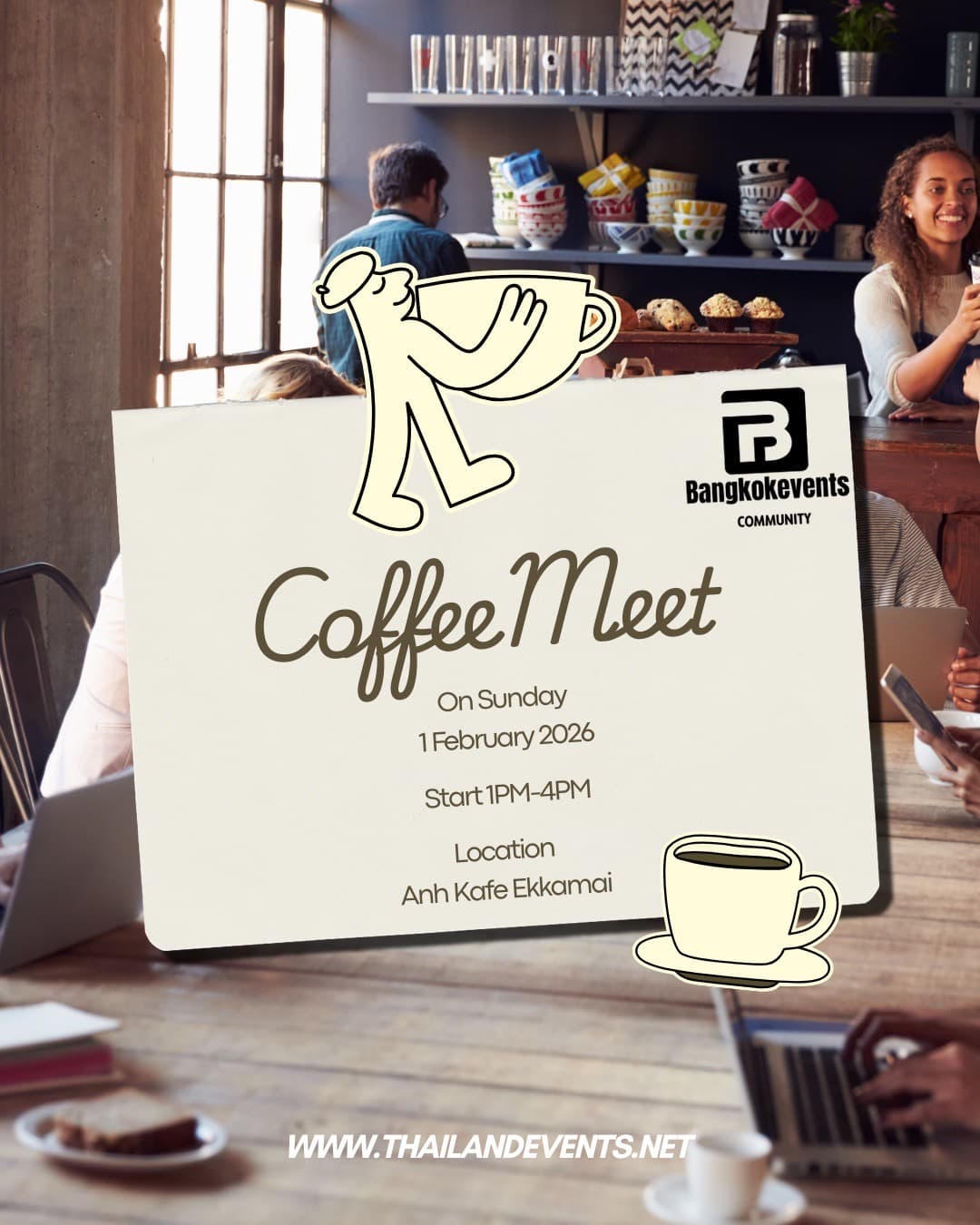 Sunday coffee meet new friends